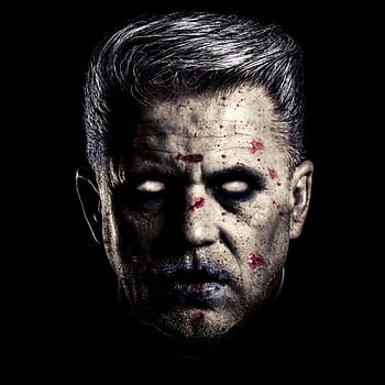 uomo, viso, versare, sangue, digitale, sfondo, zombie, Halloween, orrore, pauroso, il male