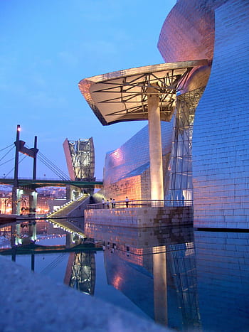 bilbao, guggenheim, Museo, viaggio, architettura, punto di riferimento, Luoghi di interesse, opera d'arte, notte