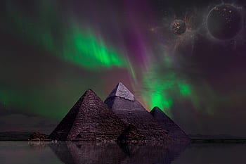 fantazie, pyramidy, mystik, prostor, odraz