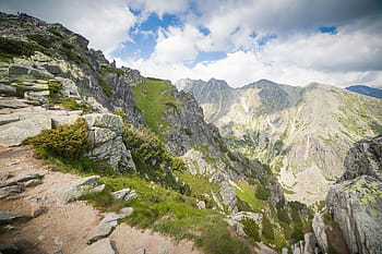 高、 タトラ山脈、 素晴らしい、 高タトラ山脈、 山、 スロバキア、 雲、 草、 ハイキング、 自然、 岩