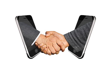 person shaking hands, shaking hands, handshake, arrangement, contract, hands, smartphone, digital, online, de, cooperation