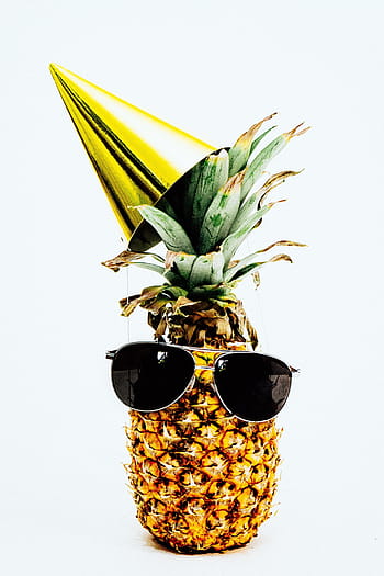 pineapple, pineapples, party hats, party, balloons, confetti, gold, golden, happy birthday, celebration, milestone