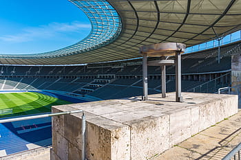 architecture, expression, empty, roof, berlin olympic stadium, football, history, old, football stadium, historically