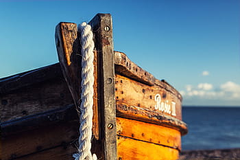 wooden, fishing boat, rests, beach, sunny, day, on the beach, sunny day, Deal, Kent, England