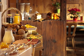 Marrone, cesto di vimini, tavolo, prima colazione, buffet, cibo, ristorante, pasto, Hotel, piatto, fresco