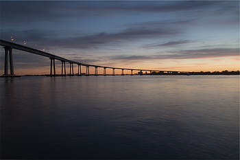 fotografia, calcestruzzo, ponte, tramonto, crepuscolo, architettura, cielo, notte, sera, acqua, ponte - struttura fatta dall'uomo