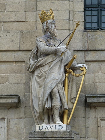 beton, standbeeld, figuur, koning, david, David, koning, koning David, harp, koning, davido, Madrid, Spanje