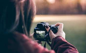 person holding camera, people, girl, camera, photography, photographer, blur, camera - Photographic Equipment, women, photographing, outdoors