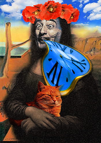 upraveno, malování, Mona Lisa, el salvador dali, dána, hodiny, čas, měkké hodinky, koláž, freska, obrázek