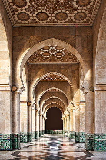 šedé betonové sloupy, marocký, mešita, budova, casablanca, muslimský, marrakech, hassan ii, Severní Afrika, náboženství, cestovat