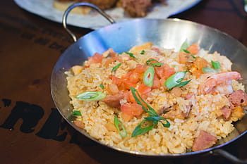 risotto al peperoncino, gamberetti, peperoncino, risotto, riso, cibo, pasto, buongustaio, cena, cucinando, verdura
