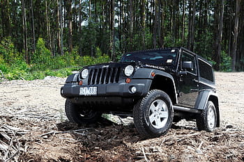 Černá, jeep wrangler, terénní, během dne, rubicon, jeep, wrangler, robustní, džíp, kovboj, honák, auto, 4x4