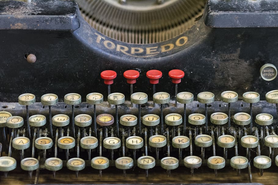 typewriter, vintage, typing, old, mechanical, antique, letter, iron, font, metal, history