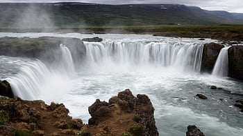 foss, island, natur, vann, reise, icelandic, elv, bergarter, landskap, strømmer, scenisk