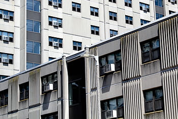 budova, abstraktní, architektura, moderní, sklenka, Okna, beton, vzor, vnější, komerční, kancelář