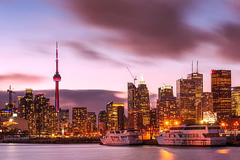 landscape photography, city skycrapers, golden, hour, toronto, canada, city, urban, skyline, cityscape, sky