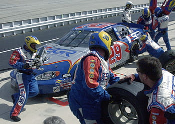 squadra di fossa, nascar, pneumatici, gasolio, auto da corsa, auto, velocità, pista, sport, veloce, guidare