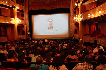 lidé, divadlo, světla, zapnutá světla, kino, zábava, publikum, filmový festival, girona, filmy, show