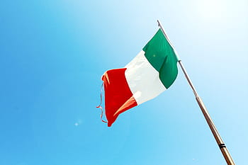 red, white, green, flag, pole, italy, italian, blue, sky, sunshine