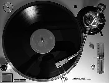 schwarz, Weiß, Vinyl-Plattenspieler, Schwarz-Weiss, Schallplatte, Abspielgerät, Spieler, Aufzeichnung, Vinyl, Musik-, klingen
