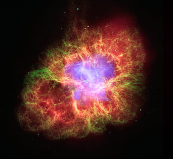 orange, purple, green, nebula illustration, crab nebula, space, m1, ngc 1952, taurus a, glow, universe
