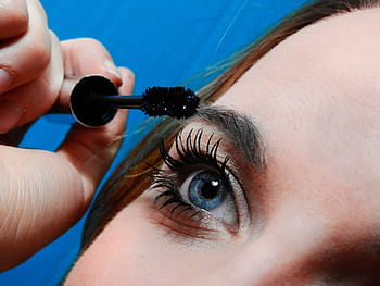 woman, putting, mascara, lashes, face, eyes, pupil, eyelashes, female, person, make up