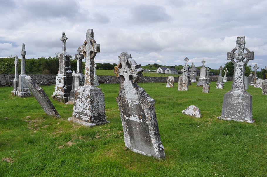 graveyard, cross, religion, landscape, memory, stone, old, history, travel, britain, monument