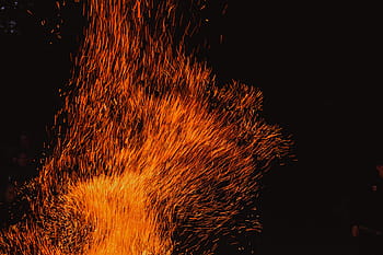 foto di fiamme, fuoco, buio, notte, campeggio, viaggio, avventura, scintilla, luce, calore - temperatura, fiamma