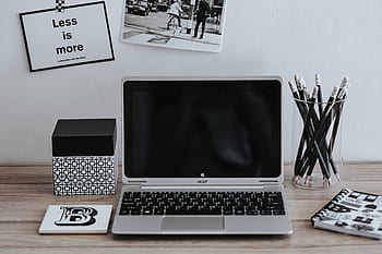 espacio de trabajo, lugar de trabajo, computadora, computadora portátil, cita, motivacional, foto, lema, inspirador, tarjetas, citas