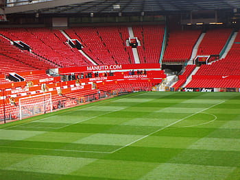fotbalový stadion, Červené, bělidla, stadión, starý trafford, manchester united, Fotbal, sport, fotbalová branka, pole, zelená