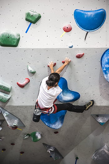 rock climb, wall, indoors, man, person, climber, exercise, fitness, sport, activity, healthy