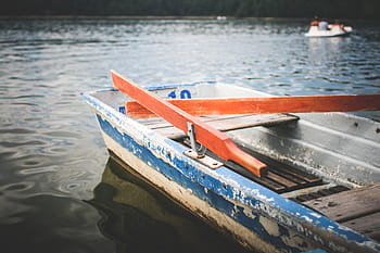 perahu dayung yang sangat tua, Perahu dayung, tua, perahu, bendungan, danau, sungai, kayu, kapal bahari, air, alam