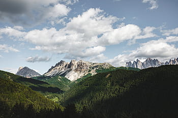 bílý, zelená, hora, modrý, nebe, během dne, vysočina, mrak, summitu, hřbet, krajina