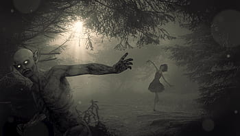 fantasy, dark, creepy, mystical, weird, mysterious, darkness, mysticism, mood, forest, zombie