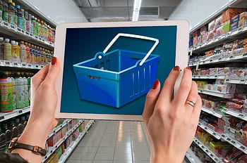 police, skladem, supermarket, e komerce, nákupní košík, nakupování, podnikání, prodejna, hudba, Koupit, košík