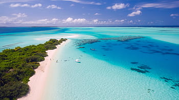 seashore at daytime, maldives, tropics, tropical, drone, aerial, view, sky, clouds, vacation, holiday