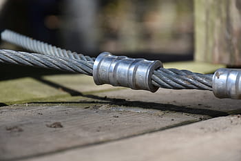 gray, cable, coupler, industry, dew, old, steel, iron, rope, mount, backup