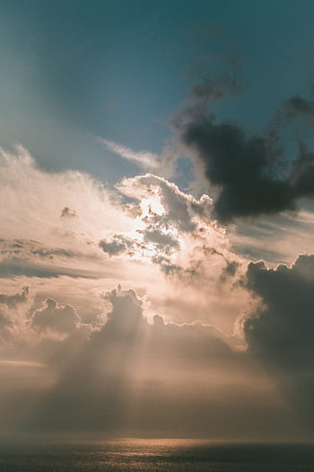 fotografování, mraky, krepuskulární paprsky, nebe, slunečního světla, Sluneční svit, svítání, ráno, moře, voda, Příroda