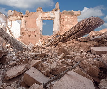 zbourané budovy, válka, Sýrie, občanská válka, devastace, zpustošené, ruiny, zbourán, zhroutil, architektura, stará budova