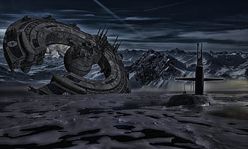 grigio, navicella spaziale, sottomarino, ufo, tu barca, alieno, intelligenza straniera, fantascienza, fantasia, sci fi, comporre