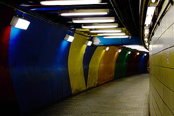 metro, subway, tunnel, underground, transport, colorful, city, line, station, train, transportation