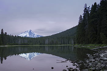 jezero, krajina, mraky, odraz, voda, Příroda, venku, stromy, životní prostředí, nebe, scénický