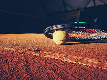 nero, racchetta da tennis, palla, terra, tennis, racchetta, Marrone, suolo, Tribunale, argilla, gli sport