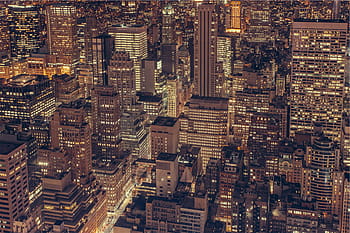 fotografie, výškové, budov, město, New York, panoráma, nyc, architektura, noc, temný, světla