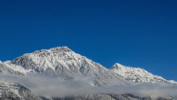 snow-capped mountains, blue, sky, mountain, valley, snow, winter, cold, nature, landscape, cold temperature
