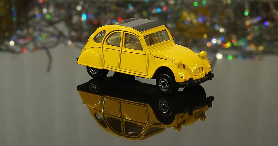 Citroen, Modelka, View, yellow, taxi, car, yellow taxi, transportation, night