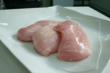 tres carnes crudas, pechuga de pollo, ingredientes alimenticios, pollo