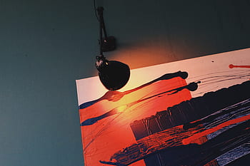 painting, lamp, illuminated, art, design, drawing, canvas, artwork, color, creative, oil