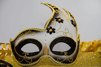 gray, gold masquerade mask, panel, mask, carnival, masquerade, venetian, secret, venice, mysterious, celebration