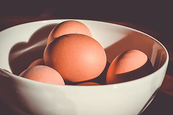 foto ravvicinata, Marrone, uova, bianca, ceramica, ciotola, nativo, cibo, cucinare, pila, mucchio